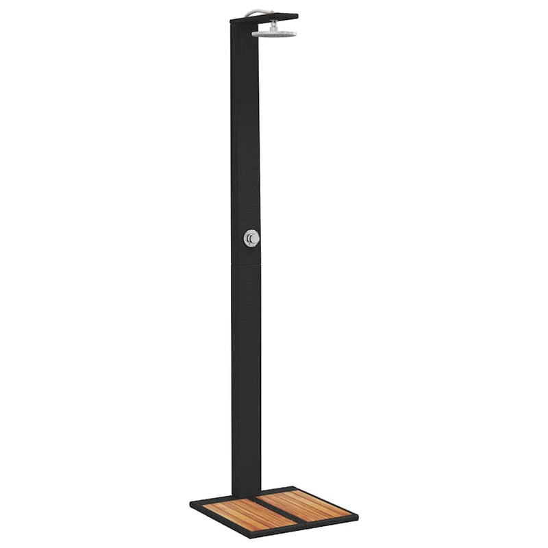 ギャラリービューアに画像をロードする, Vidaxl buitendouche 50x55x224 cm poly rattan en acaciahout zwart