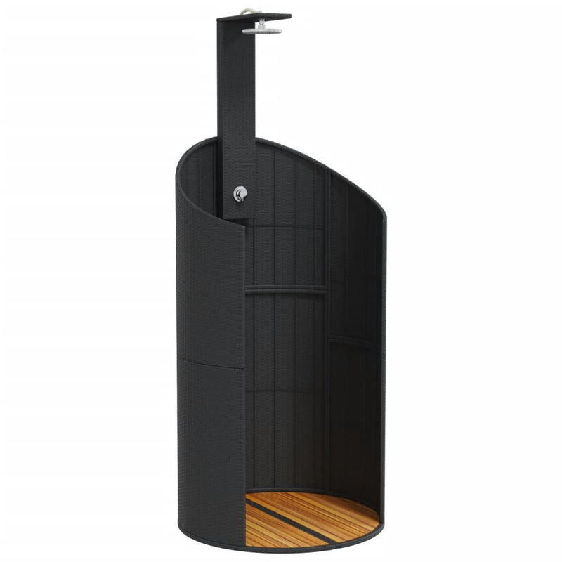 Load image into Gallery viewer, Vidaxl buitendouche 100x100x241,5 cm poly rattan en acaciahout zwart