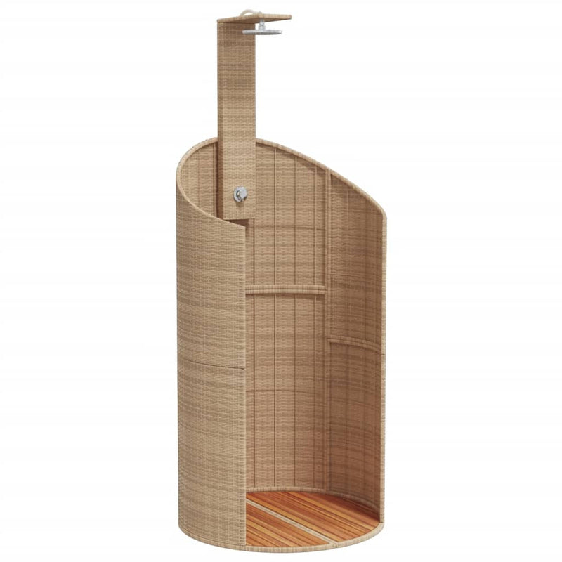 ギャラリービューアに画像をロードする, Vidaxl buitendouche 100x100x241,5 cm poly rattan en acaciahout beige