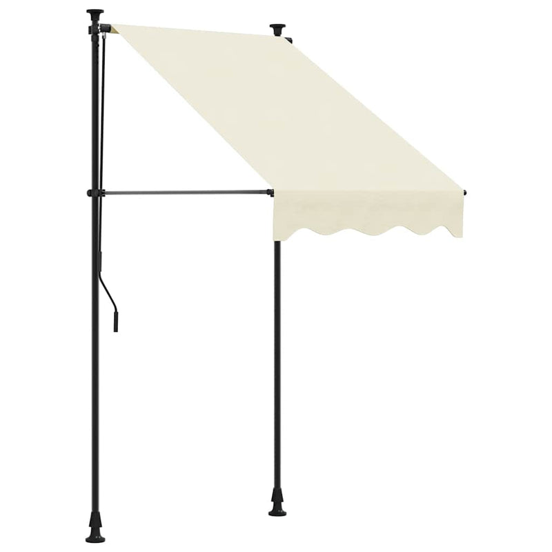 Cargue la imagen en el visor de la galería, Vidaxl luifel uittrekbaar 100x150 cm stof en staal crèmekleurig