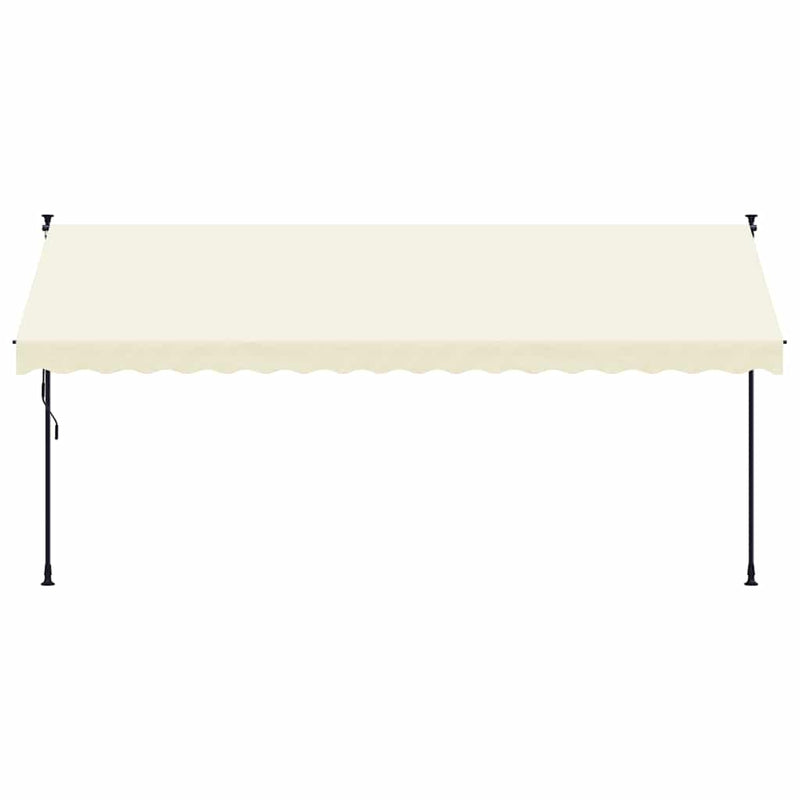Cargue la imagen en el visor de la galería, Vidaxl luifel uittrekbaar 400x150 cm stof en staal crèmekleurig