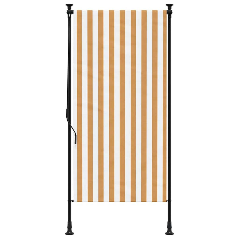 Load image into Gallery viewer, Vidaxl rolgordijn voor buiten 100x270 cm stof en staal oranje en wit