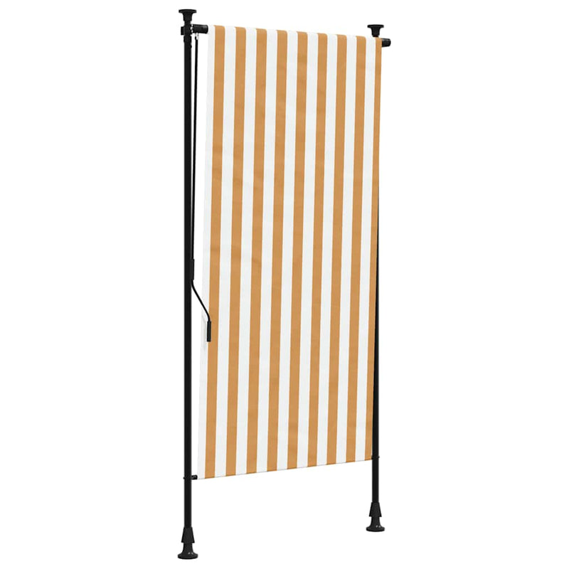 Load image into Gallery viewer, Vidaxl rolgordijn voor buiten 120x270 cm stof en staal oranje en wit