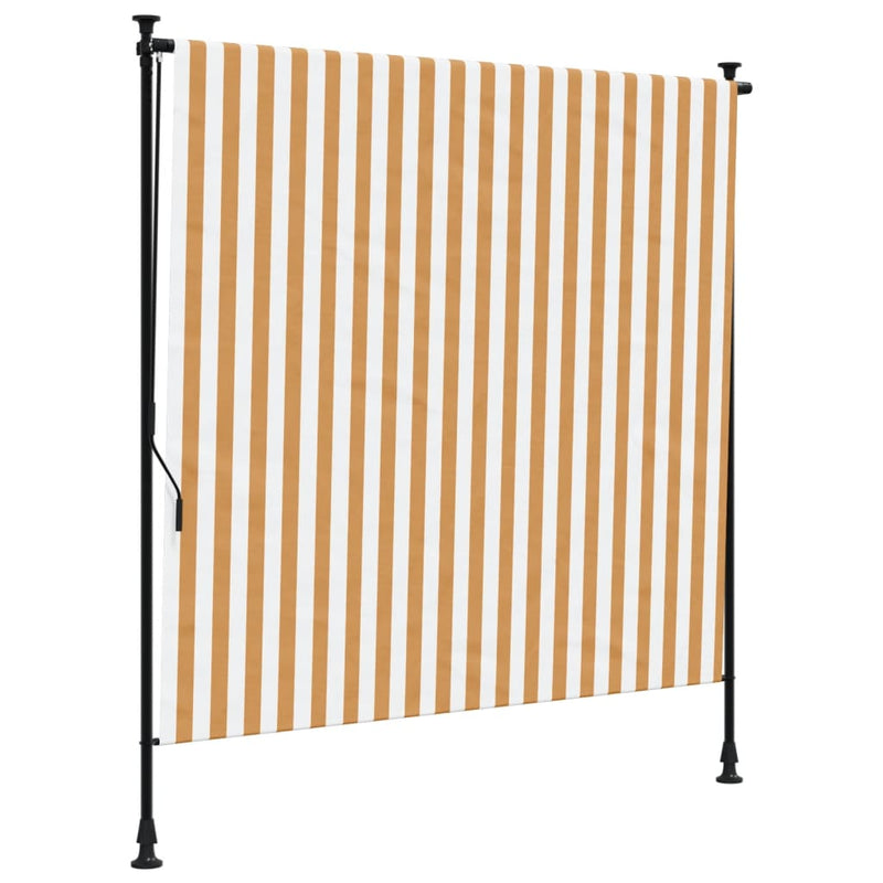Load image into Gallery viewer, Vidaxl rolgordijn voor buiten 200x270 cm stof en staal oranje en wit