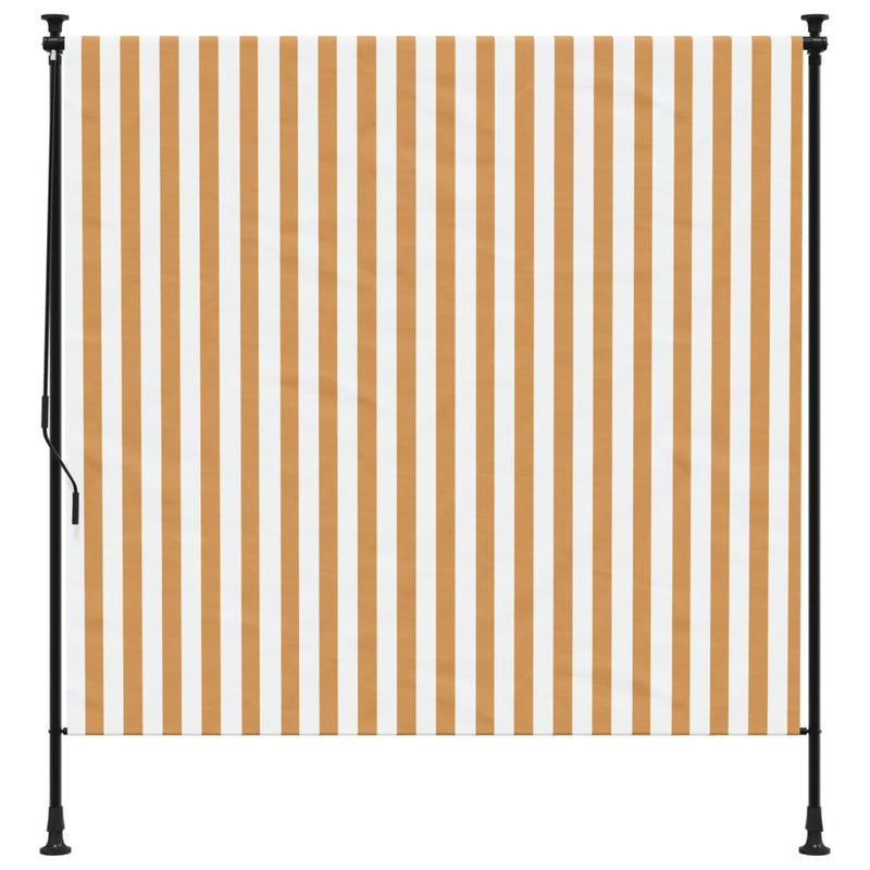 Load image into Gallery viewer, Vidaxl rolgordijn voor buiten 200x270 cm stof en staal oranje en wit
