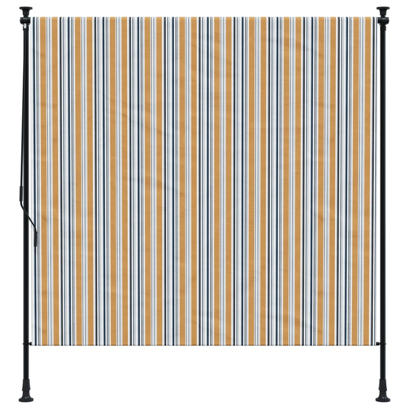 Load image into Gallery viewer, Vidaxl rolgordijn voor buiten 200x270 cm stof en staal geel en wit