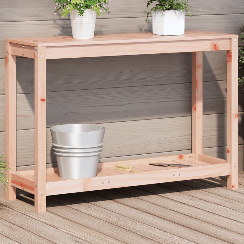 Load image into Gallery viewer, Vidaxl oppottafel met schap 108x35x75 cm massief douglashout
