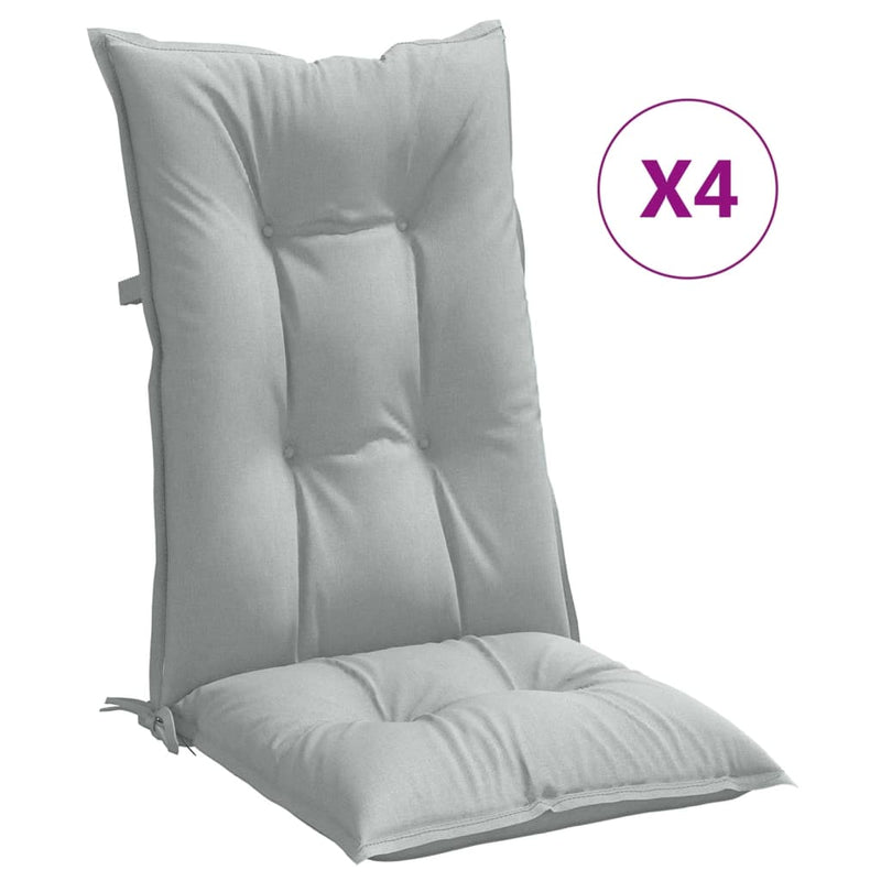 Load image into Gallery viewer, Vidaxl stoelkussens 4 st hoge rug 120x50x7 cm stof lichtgrijs