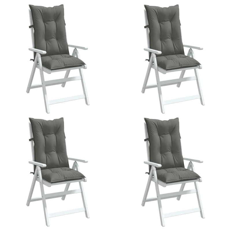 Load image into Gallery viewer, Vidaxl stoelkussens 4 st hoge rug 120x50x7 cm stof donkergrijs