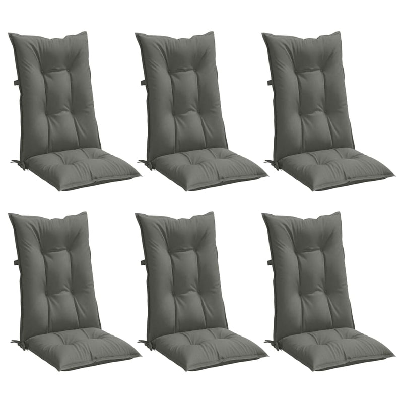 Load image into Gallery viewer, Vidaxl stoelkussens 6 st hoge rug 120x50x7 cm stof donkergrijs