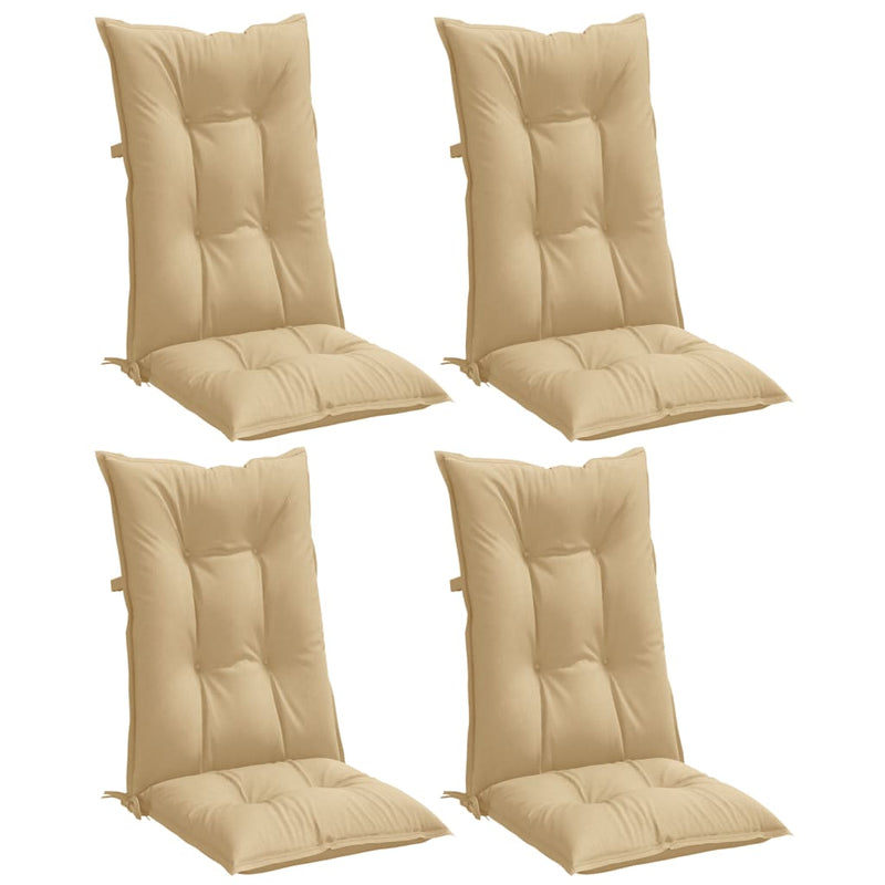 Load image into Gallery viewer, Vidaxl stoelkussens 4 st hoge rug 120x50x7 cm stof gemêleerd beige