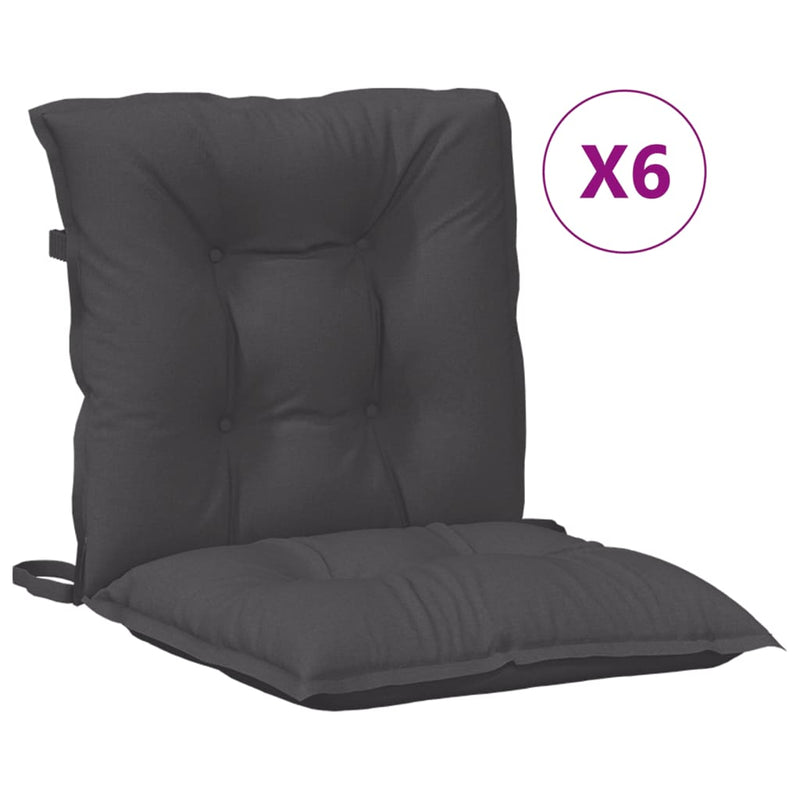 Load image into Gallery viewer, Vidaxl stoelkussens 6 st lage rug 100x50x7 cm stof gemêleerd antraciet