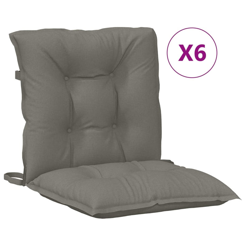 Load image into Gallery viewer, Vidaxl stoelkussens 6 st lage rug 100x50x7 cm stof donkergrijs