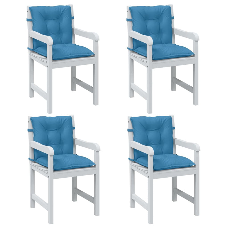 Load image into Gallery viewer, Vidaxl stoelkussens 4 st lage rug 100x50x7 cm stof gemêleerd blauw