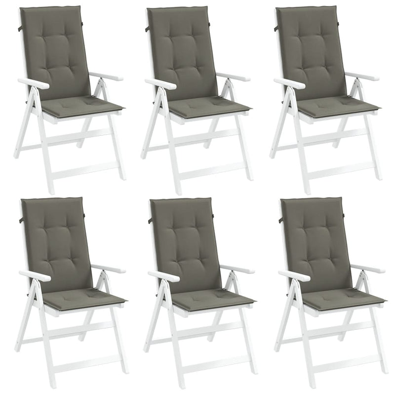 Load image into Gallery viewer, Vidaxl stoelkussens 6 st hoge rug 120x50x4 cm stof donkergrijs
