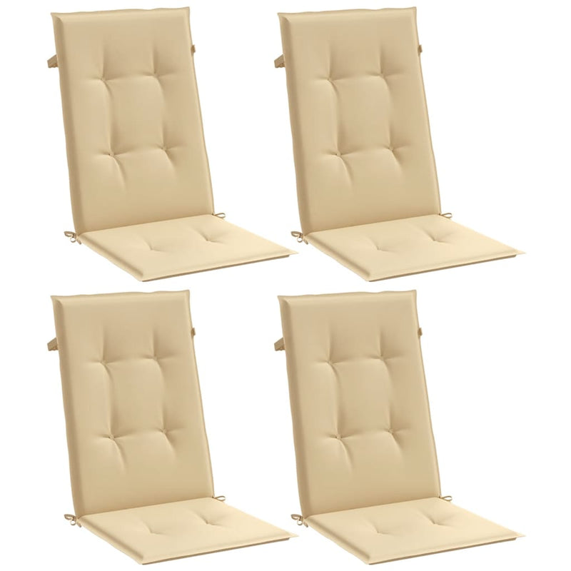 Afbeelding laden in galerijviewer, Vidaxl stoelkussens 4 st hoge rug 120x50x4 cm stof gemêleerd beige