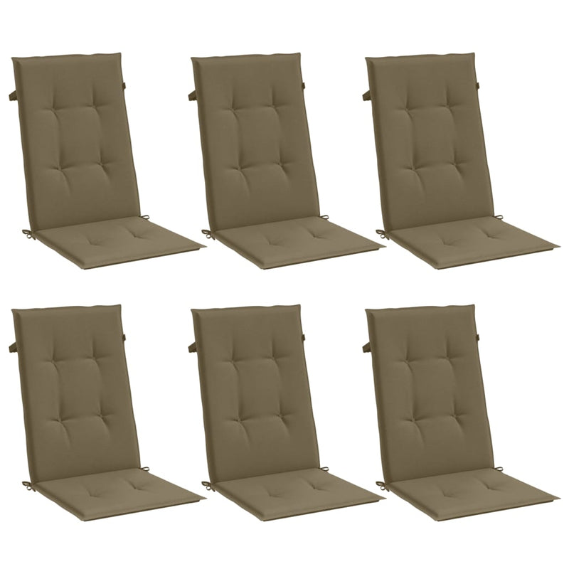 Load image into Gallery viewer, Vidaxl stoelkussens 6 st hoge rug 120x50x4 cm stof gemêleerd taupe