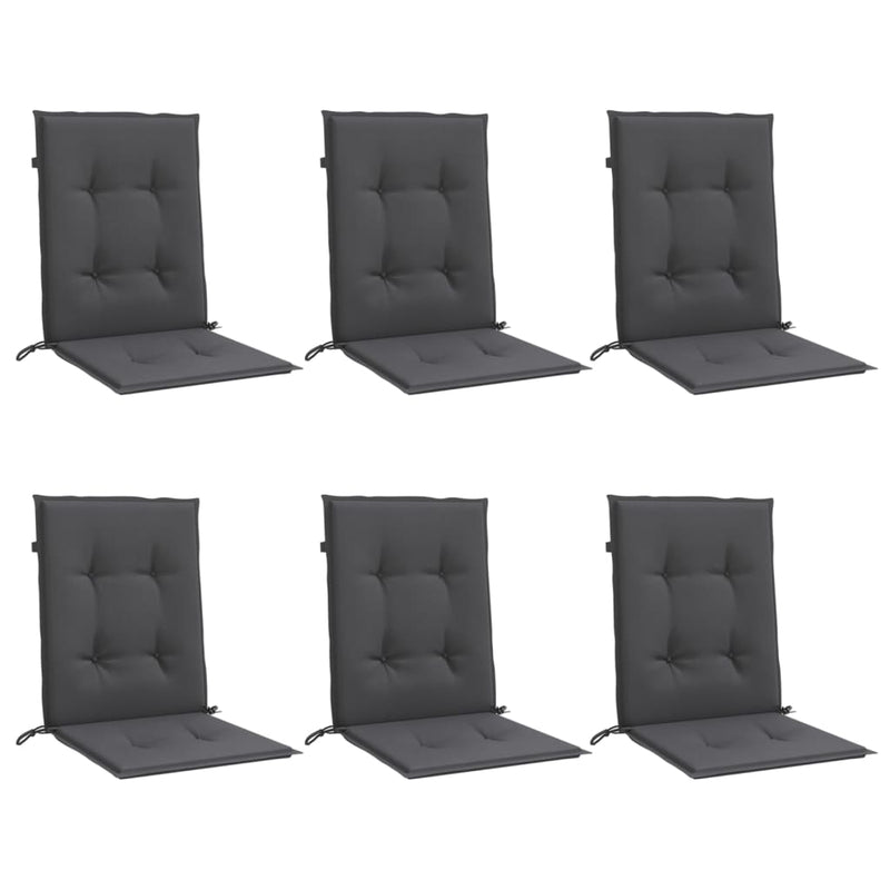 Chargez l'image dans la visionneuse de la galerie, Vidaxl stoelkussens 6 st lage rug 100x50x4 cm stof gemêleerd antraciet