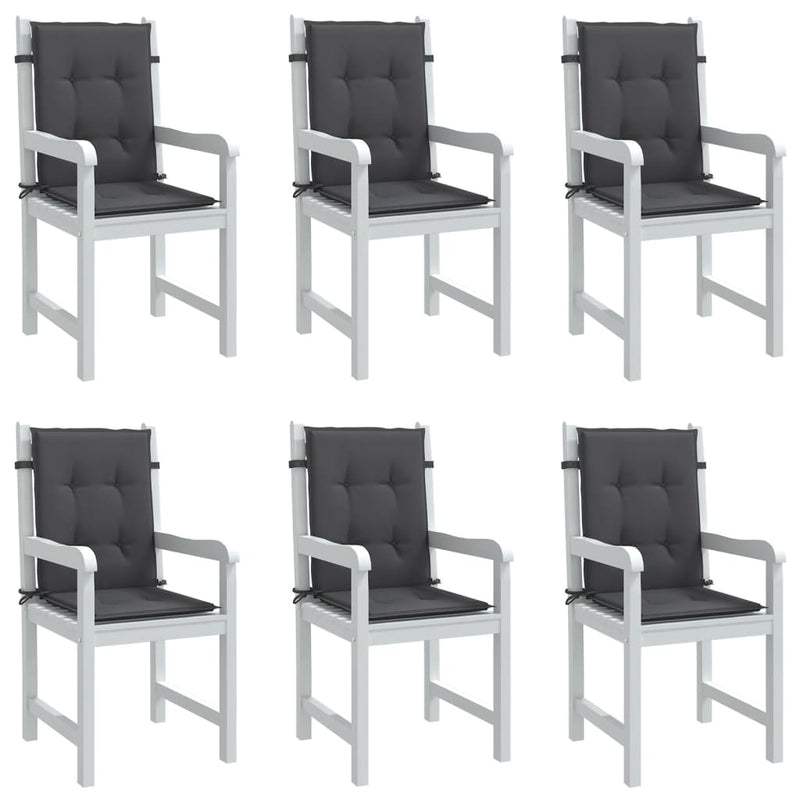 Chargez l'image dans la visionneuse de la galerie, Vidaxl stoelkussens 6 st lage rug 100x50x4 cm stof gemêleerd antraciet