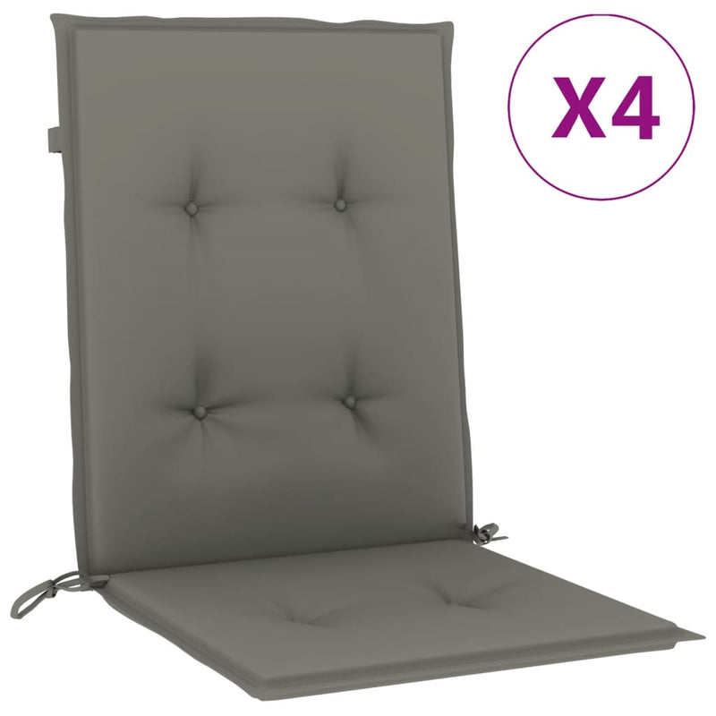 Load image into Gallery viewer, Vidaxl stoelkussens 4 st lage rug 100x50x4 cm stof donkergrijs