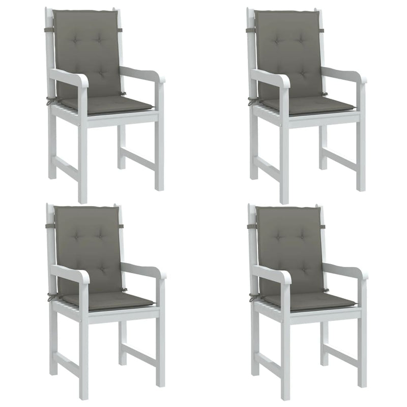 Load image into Gallery viewer, Vidaxl stoelkussens 4 st lage rug 100x50x4 cm stof donkergrijs