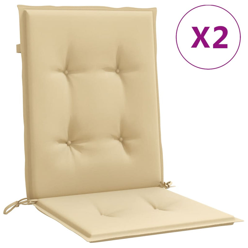 Afbeelding laden in galerijviewer, Vidaxl stoelkussens 2 st lage rug 100x50x4 cm stof gemêleerd beige