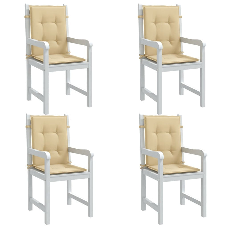 Load image into Gallery viewer, Vidaxl stoelkussens 4 st lage rug 100x50x4 cm stof gemêleerd beige