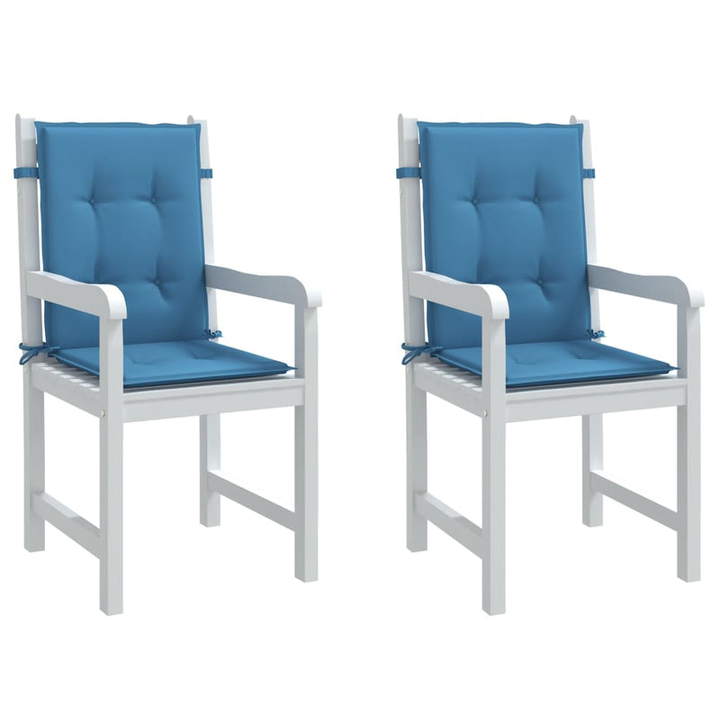 Load image into Gallery viewer, Vidaxl stoelkussens 2 st lage rug 100x50x4 cm stof gemêleerd blauw