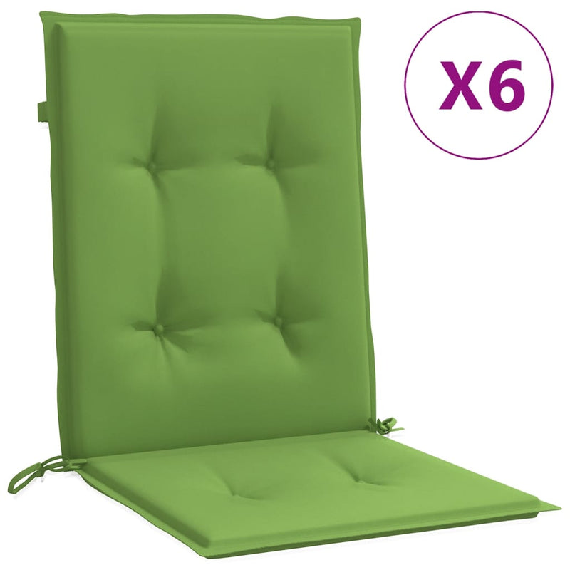 Load image into Gallery viewer, Vidaxl stoelkussens 6 st lage rug 100x50x4 cm stof gemêleerd groen