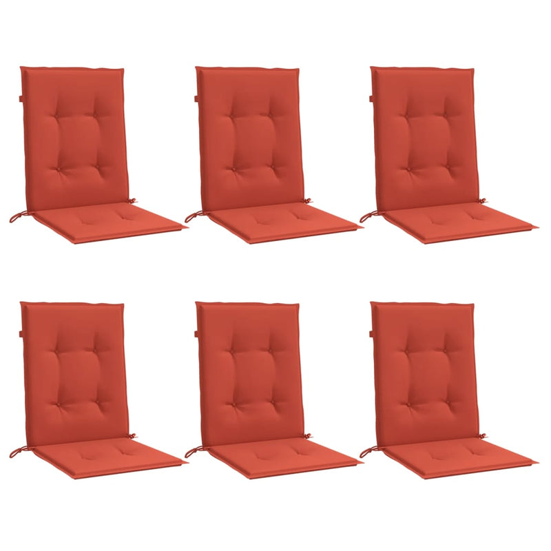 Load image into Gallery viewer, Vidaxl stoelkussens 6 st lage rug 100x50x4 cm stof gemêleerd rood