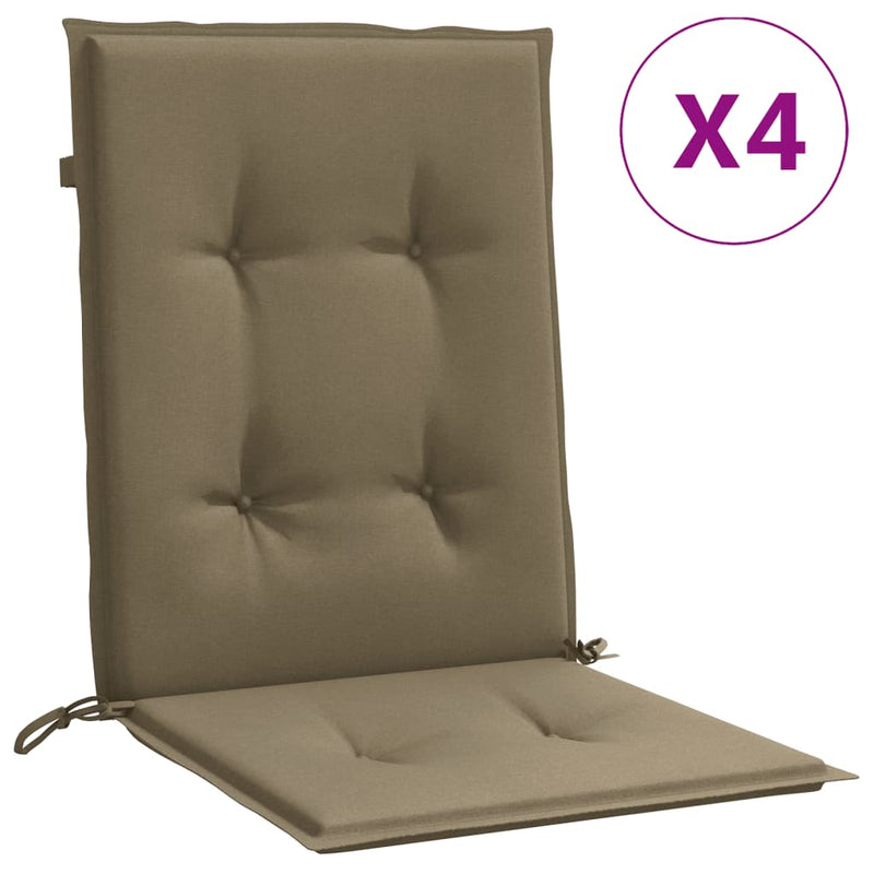 Chargez l'image dans la visionneuse de la galerie, Vidaxl stoelkussens 4 st lage rug 100x50x4 cm stof gemêleerd taupe