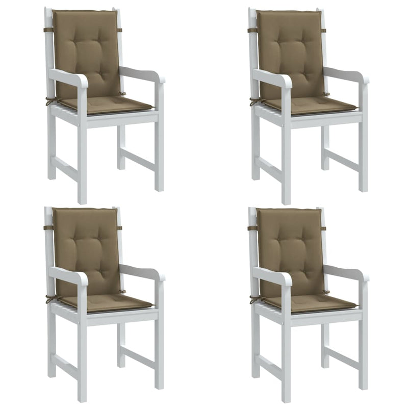 Chargez l'image dans la visionneuse de la galerie, Vidaxl stoelkussens 4 st lage rug 100x50x4 cm stof gemêleerd taupe