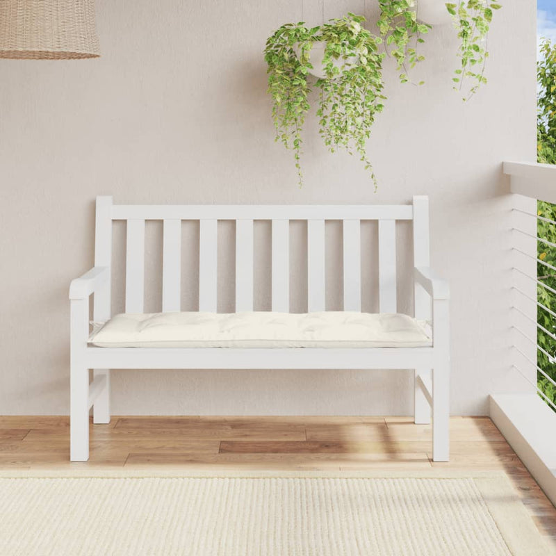 Afbeelding laden in galerijviewer, Vidaxl tuinbankkussen 120x50x7 cm stof gemêleerd crèmekleurig
