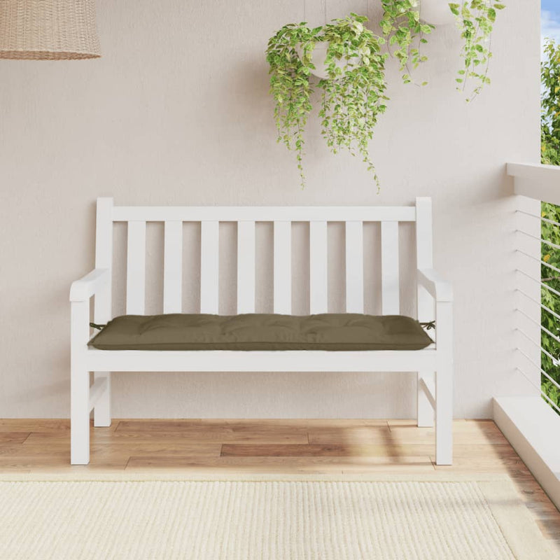 Afbeelding laden in galerijviewer, Vidaxl tuinbankkussen 120x50x7 cm stof gemêleerd taupe