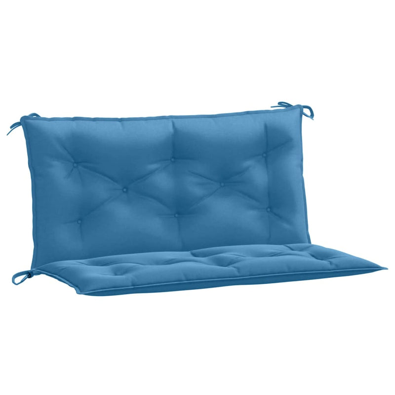 Afbeelding laden in galerijviewer, Vidaxl tuinbankkussens 2 st 100x50x7 cm stof gemêleerd blauw