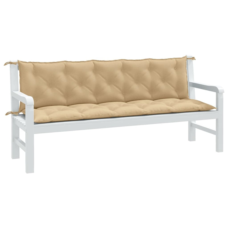 Load image into Gallery viewer, Vidaxl tuinbankkussens 2 st 180x50x7 cm stof gemêleerd beige