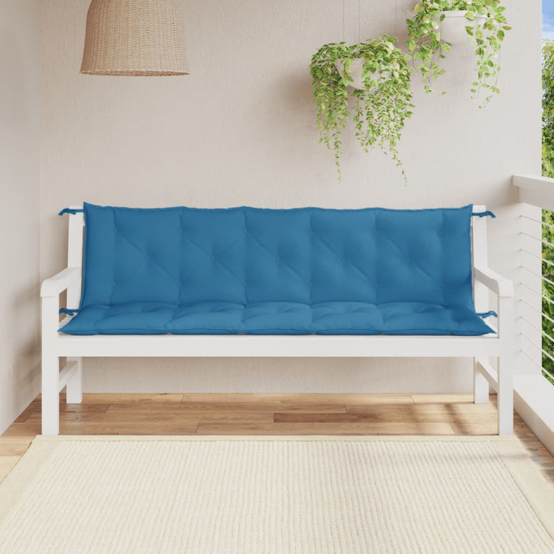 Load image into Gallery viewer, Vidaxl tuinbankkussens 2 st 180x50x7 cm stof gemêleerd blauw