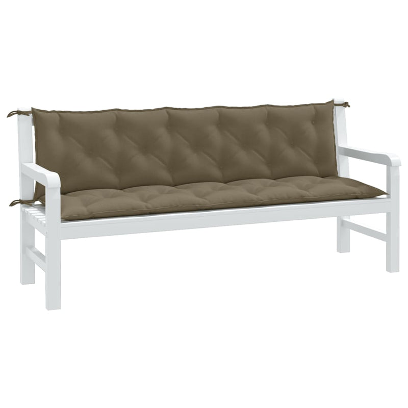 Load image into Gallery viewer, Vidaxl tuinbankkussens 2 st 180x50x7 cm stof gemêleerd taupe