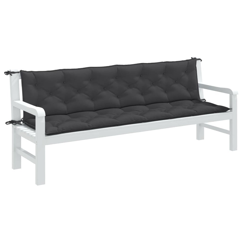 Load image into Gallery viewer, Vidaxl tuinbankkussens 2 st 200x50x7 cm stof gemêleerd antracietkleur