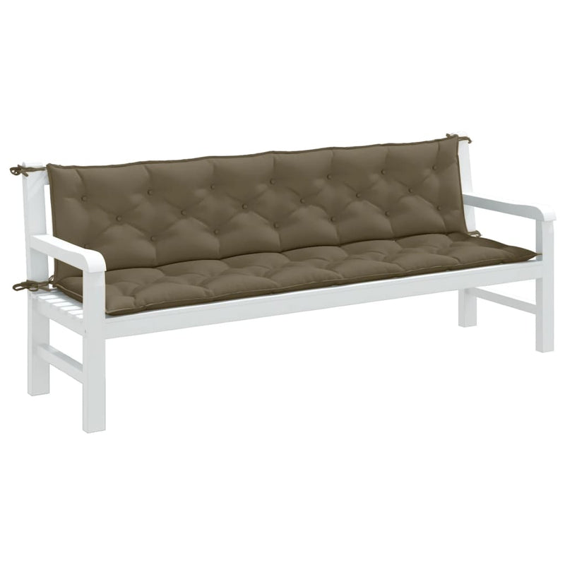 Load image into Gallery viewer, Vidaxl tuinbankkussens 2 st 200x50x7 cm stof gemêleerd taupe