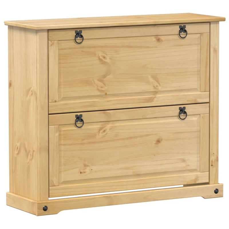 Afbeelding laden in galerijviewer, Vidaxl schoenenkast corona 99x32x85 cm massief grenenhout