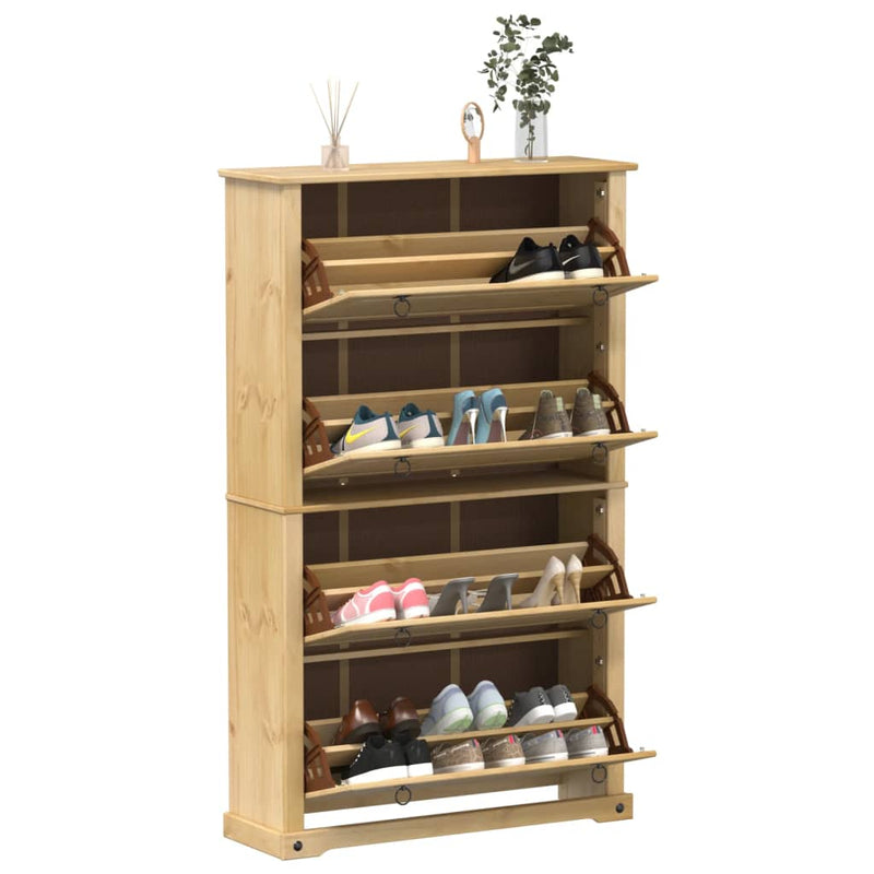 Load image into Gallery viewer, VidaXL Schoenenkast Corona 99x32x163,5 cm massief grenenhout