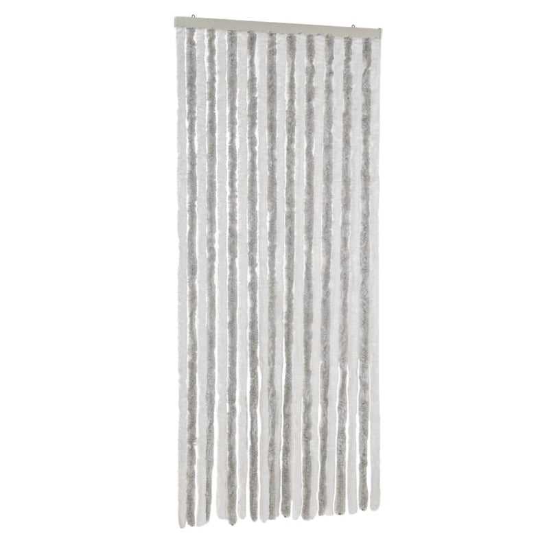 Load image into Gallery viewer, Vidaxl vliegengordijn 90x220 cm chenille lichtgrijs en wit