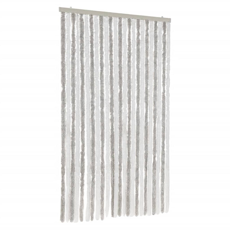 Load image into Gallery viewer, Vidaxl vliegengordijn 100x200 cm chenille lichtgrijs en wit