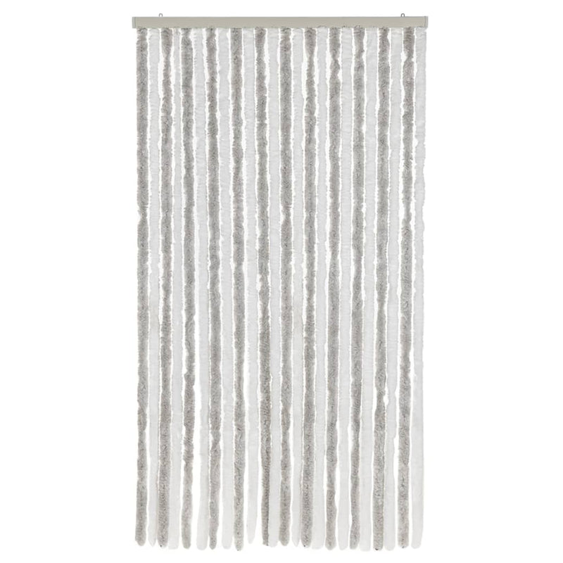Load image into Gallery viewer, Vidaxl vliegengordijn 100x220 cm chenille lichtgrijs en wit