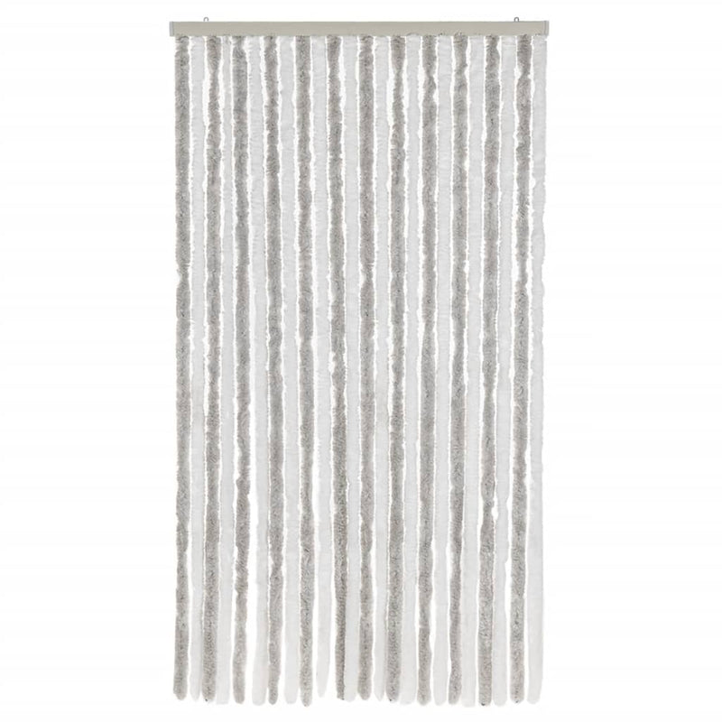 Load image into Gallery viewer, Vidaxl vliegengordijn 100x230 cm chenille lichtgrijs en wit