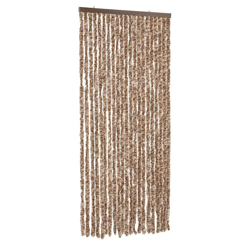 Load image into Gallery viewer, Vidaxl vliegengordijn 90x220 cm chenille beige en donkerbruin
