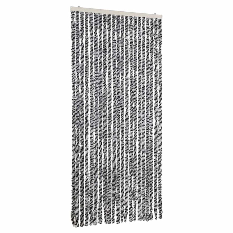 Load image into Gallery viewer, Vidaxl vliegengordijn 90x200 cm chenille grijs en zwart-wit