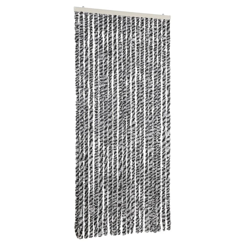 Load image into Gallery viewer, Vidaxl vliegengordijn 90x220 cm chenille grijs en zwart-wit