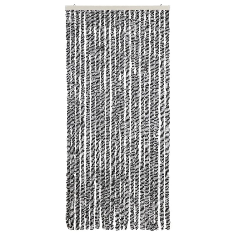 Load image into Gallery viewer, Vidaxl vliegengordijn 90x220 cm chenille grijs en zwart-wit